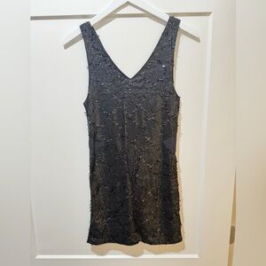 NWT Envy Black Sequin V-Neck Sleeveless Mini Dress